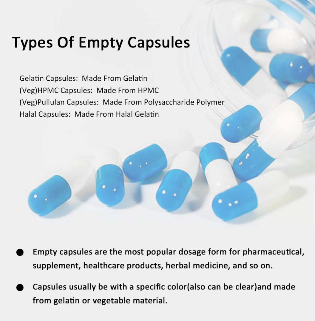 Empty Hard Gelatin Capsules Soft Capsule Size 0 00 000